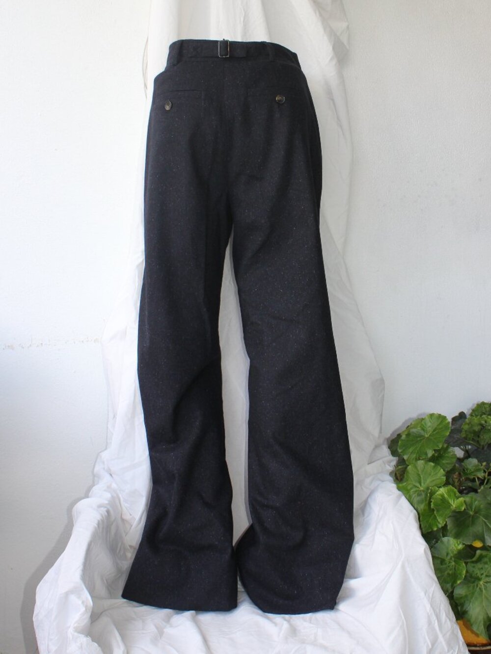 Me+EM black Navy Straight leg wool blended dot pattern women Lined Trousers sz 4 - Picture 4 of 9